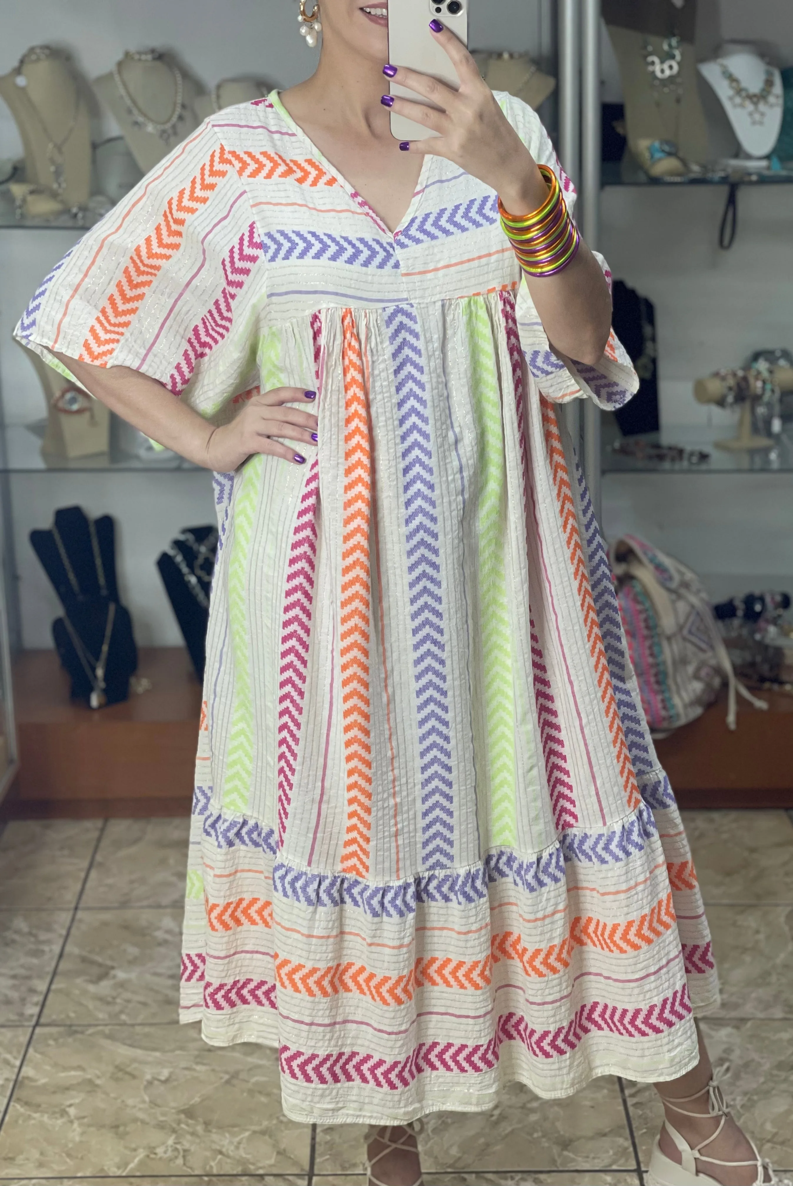 Bright Colors OS Maxi Dress