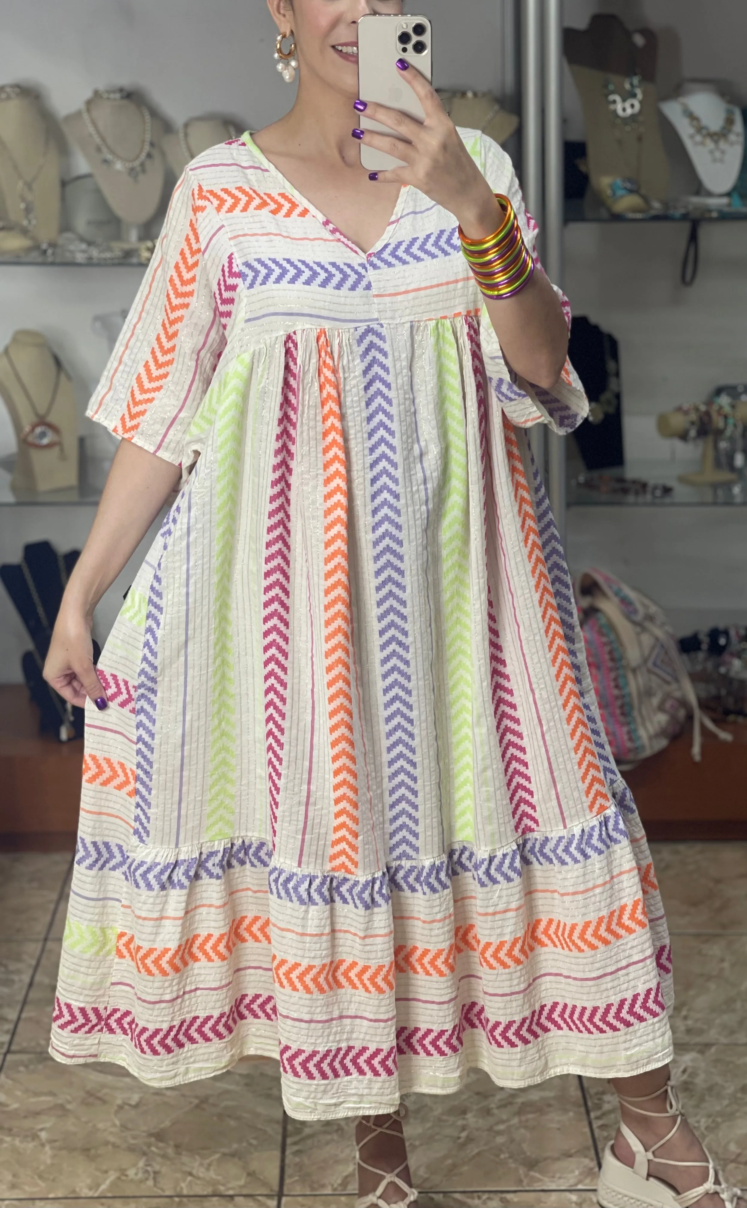 Bright Colors OS Maxi Dress