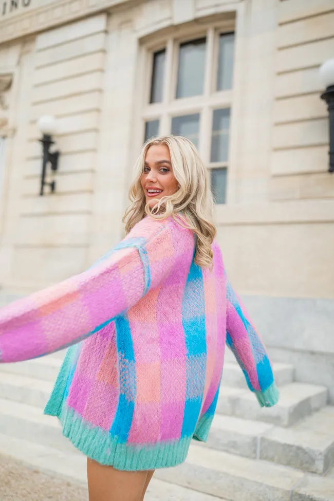 Bright Spirits Multi Plaid Cardigan