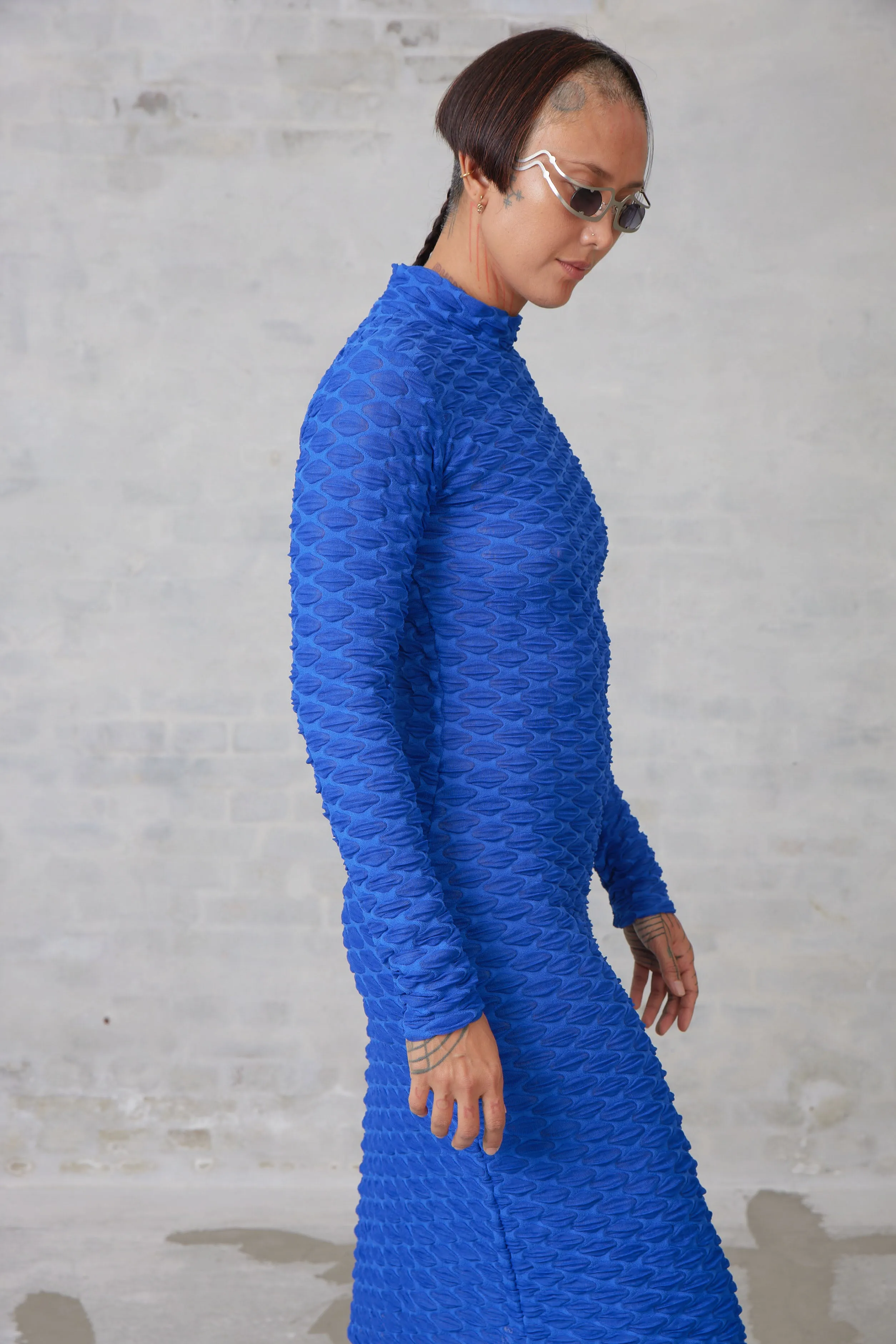 Bubble Wrap Dress - Web Blue