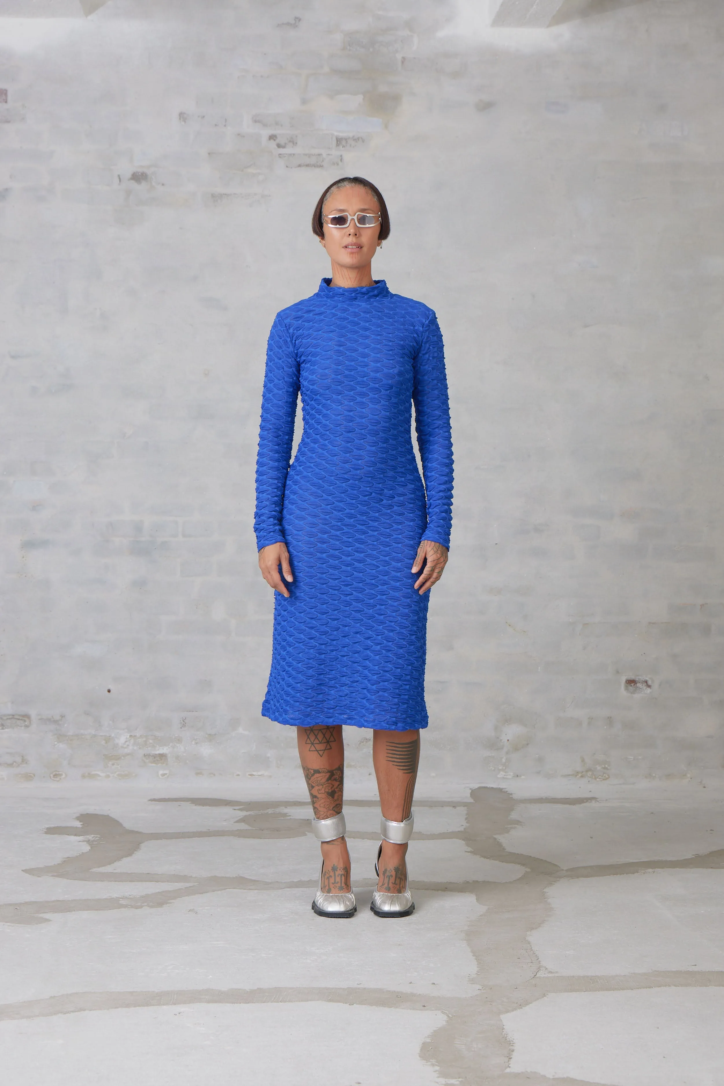 Bubble Wrap Dress - Web Blue