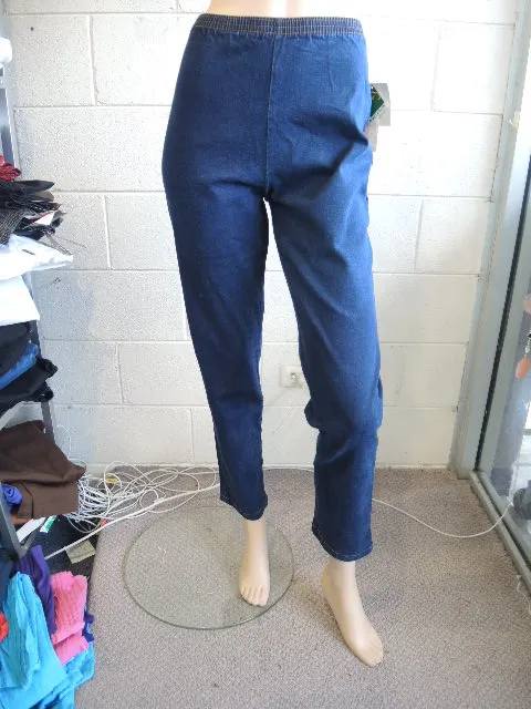 Cafe Pull on Jeans (Style 2062) - sizes 12 - 34 (Blue or Black Denim)