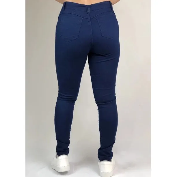 Calça Feminina Jeans Skinny Com Lycra Cintura Alta Levanta Bumbum Moda Gringa Blogueira Linha Premium Com Elastano 36 38 40 42 44 46