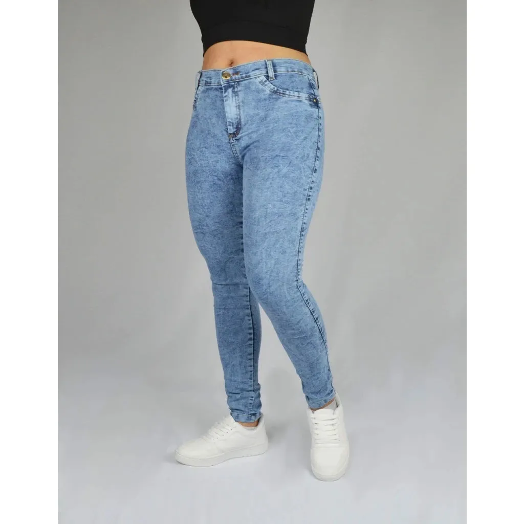 Calça Feminina Jeans Skinny Com Lycra Cintura Alta Levanta Bumbum Moda Gringa Blogueira Linha Premium Com Elastano 36 38 40 42 44 46