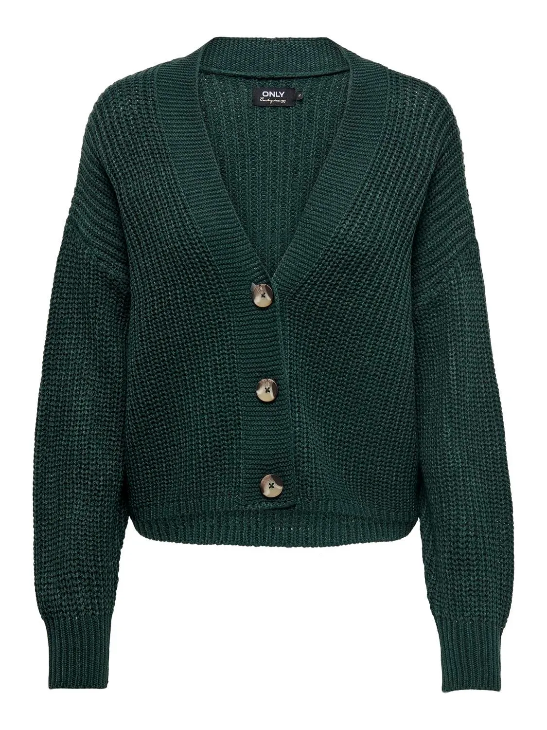 Carolina Button Cardigan in Forest Green