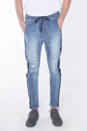 Carrot Fit Jeans With Elasticised Waistband