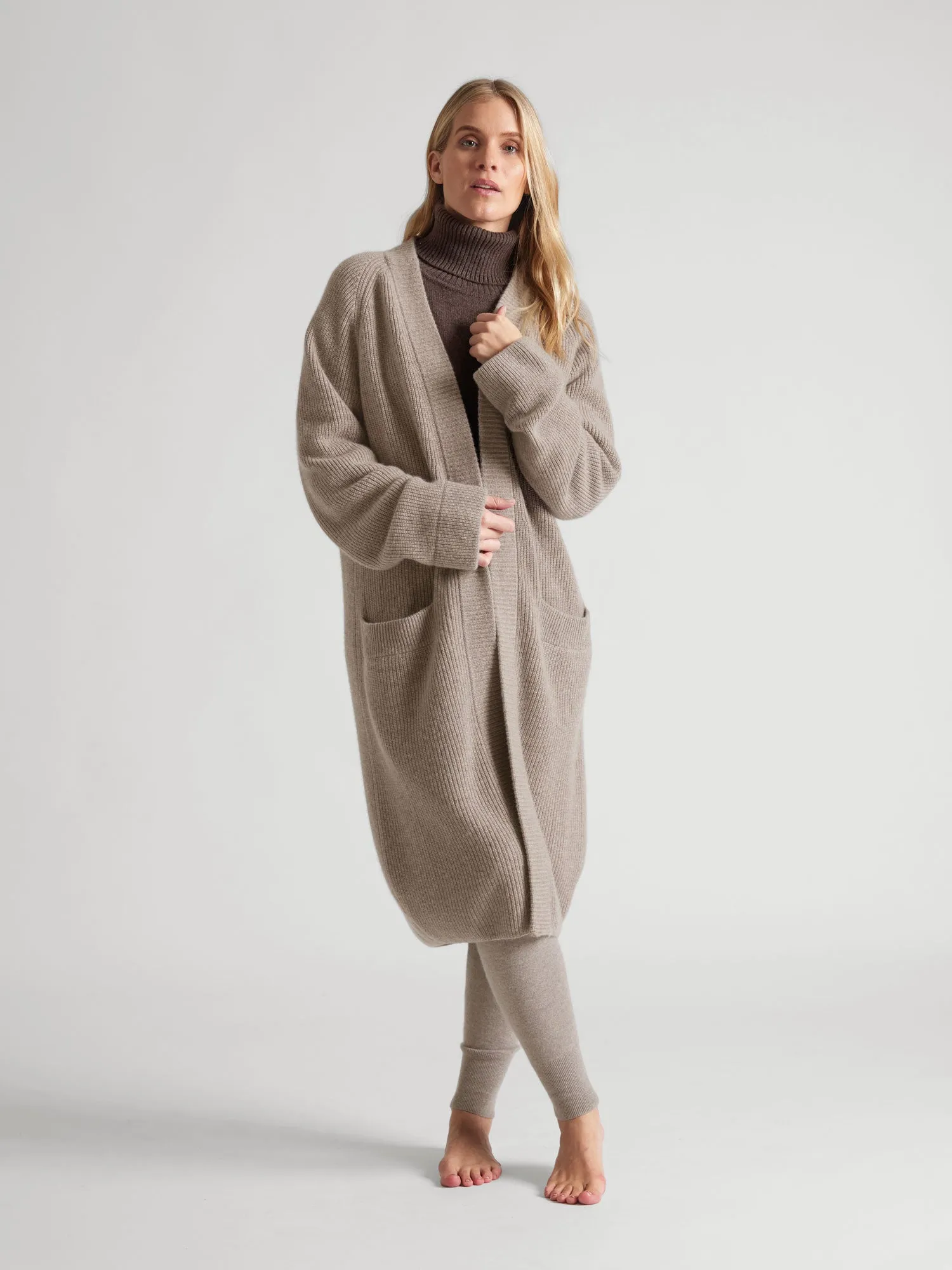 Cashmere cardigan "Olea" - Toast