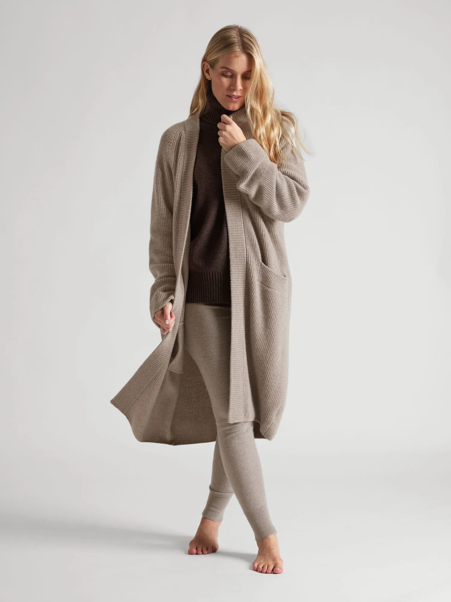 Cashmere cardigan "Olea" - Toast