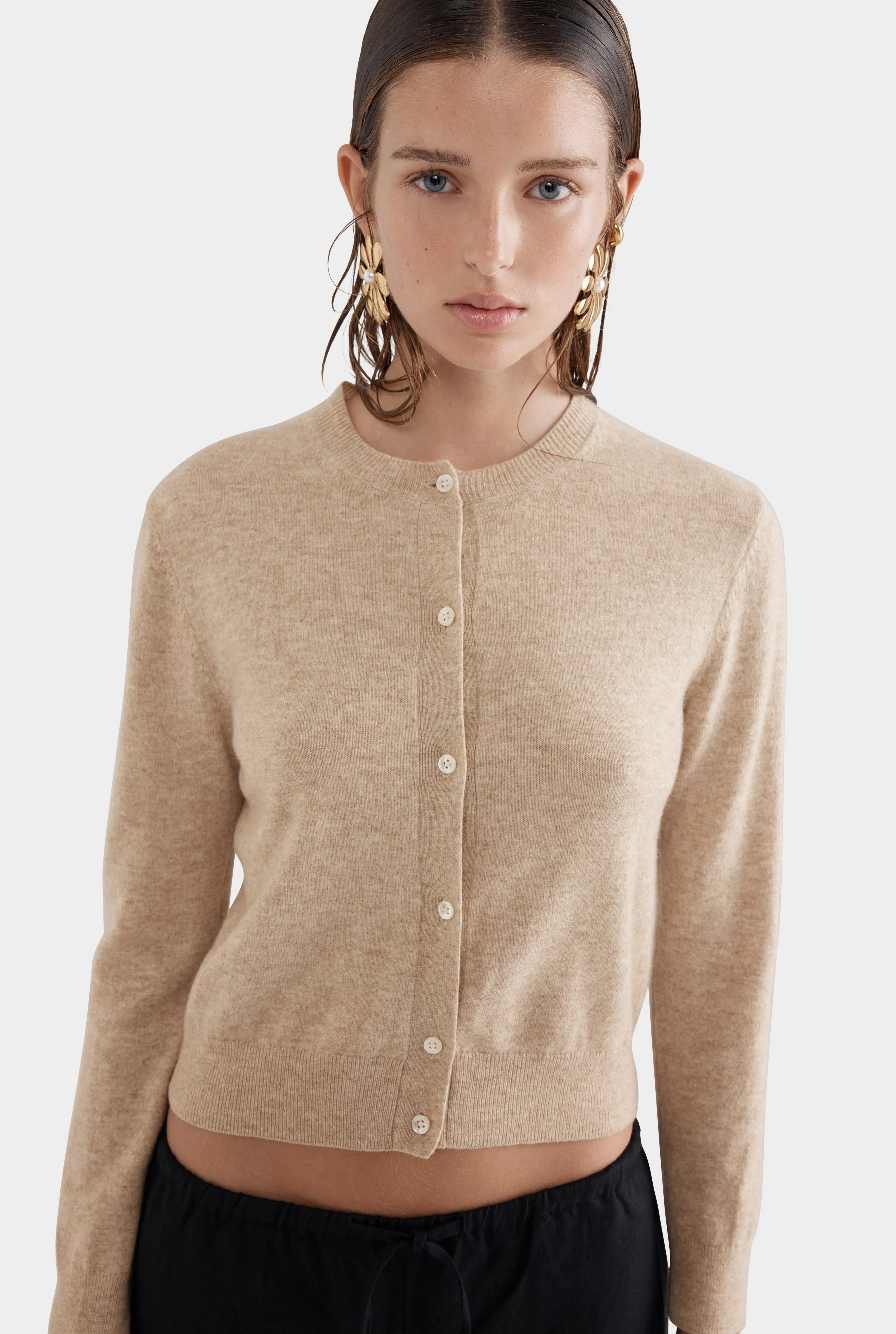 Cashmere Cardigan - Sand