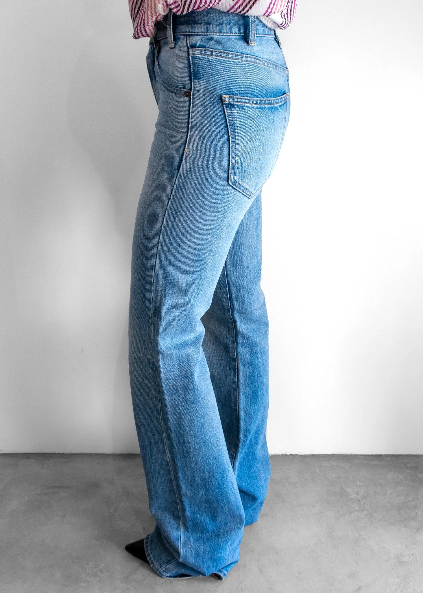 Celine Straight Leg Light Blue Cotton Denim Jeans