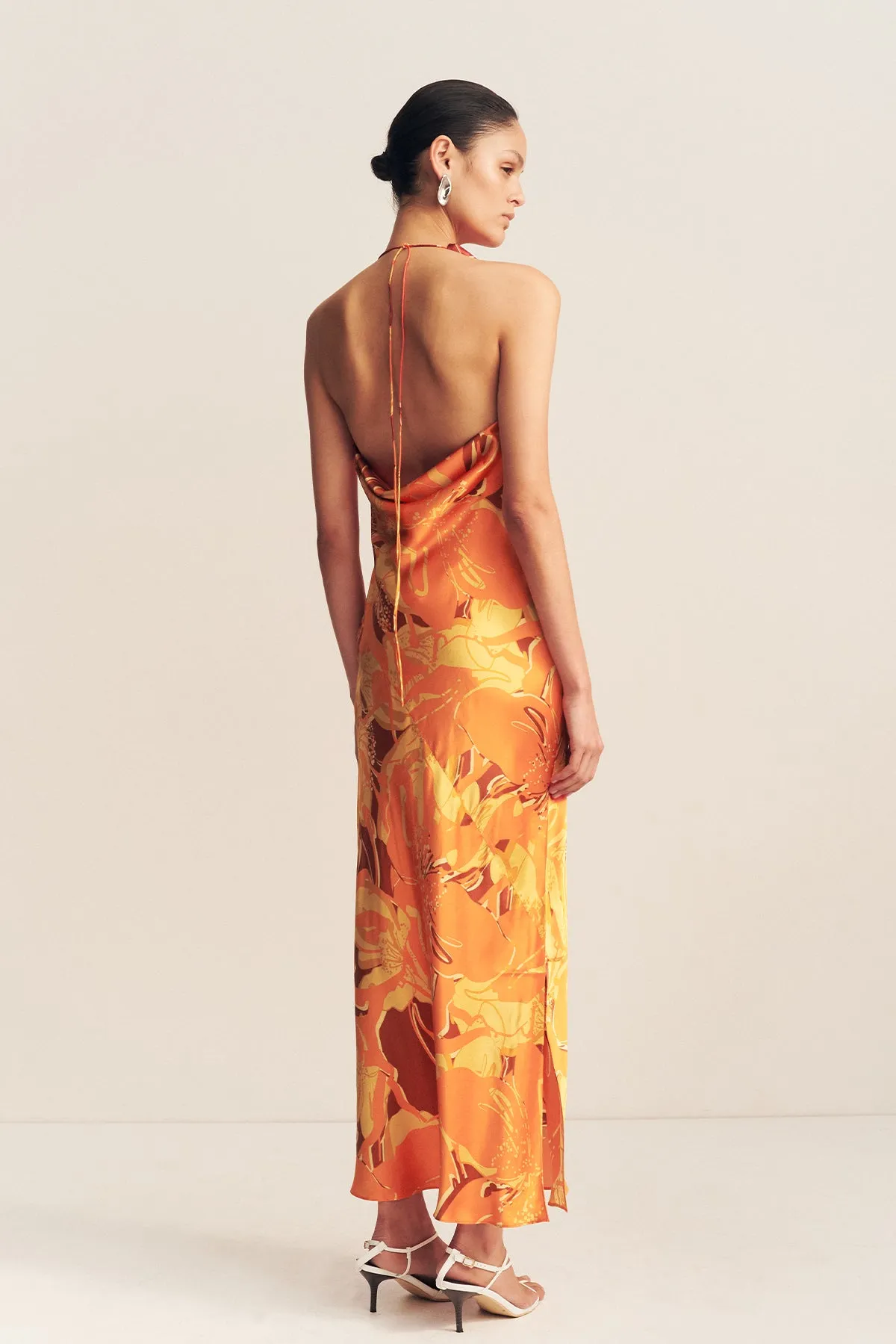 CHARA SILK TIE MAXI DRESS