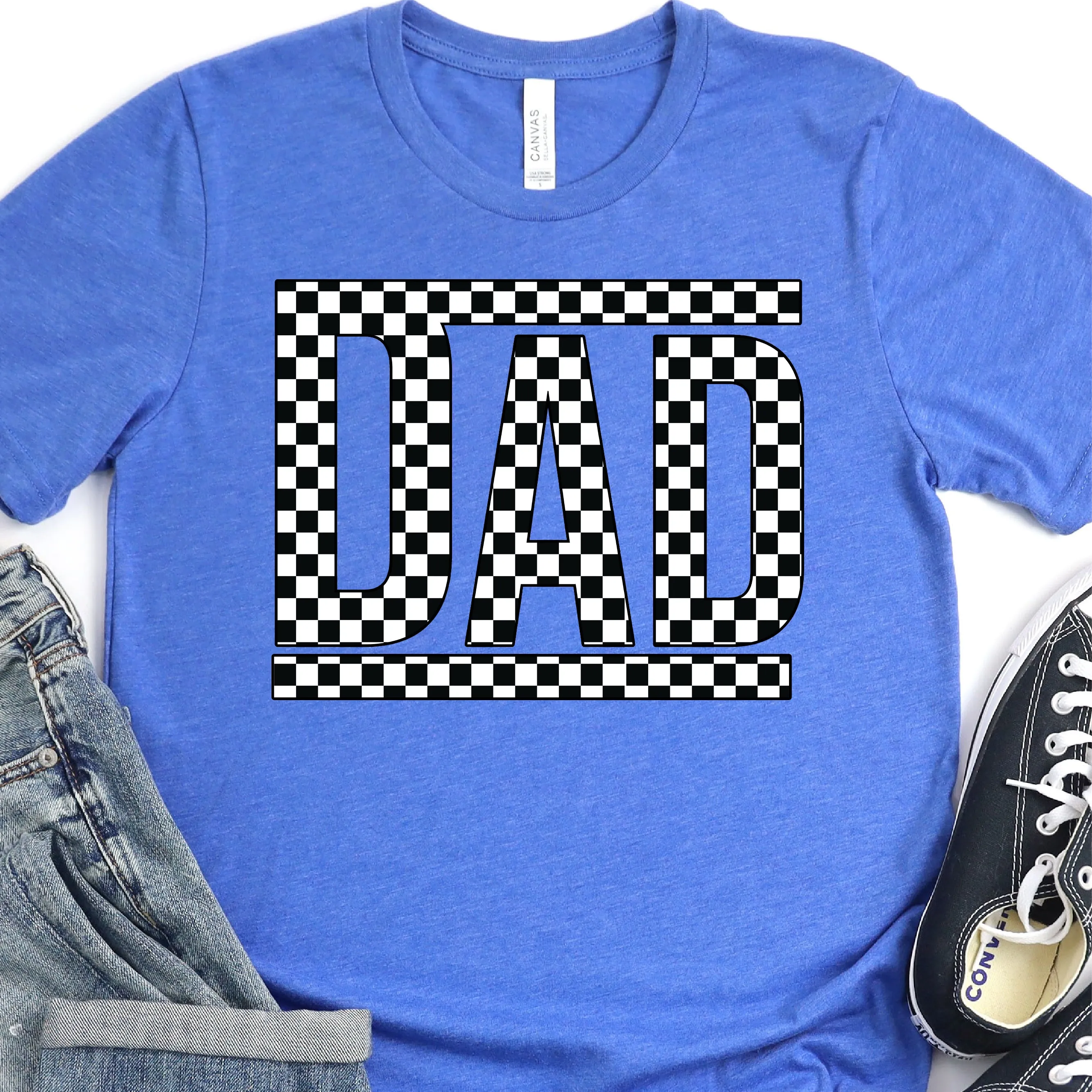 Checkerboard DAD - Father's Day Graphic T-Shirt -  T-shirt T-Shirt For Dad