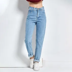 Chic High Waist Boyfriend Denim Jeans