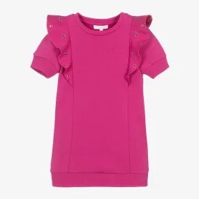 Chloé Girls Pink Cotton Eyelet Dress