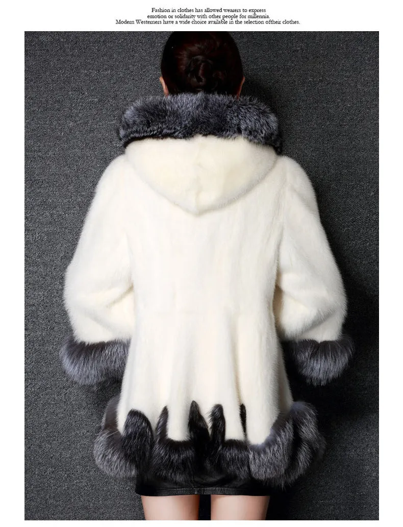 Color Patchwork Faux Fur Warm Oversized Teddy Hooded Coat