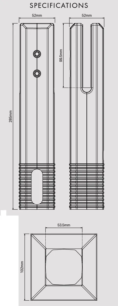 Composite Glass Pool Fence Spigot, No earthing required! Made from Polystainless, Australian Standards Compliant