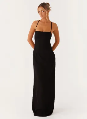 Cora Backless Maxi Dress - Black