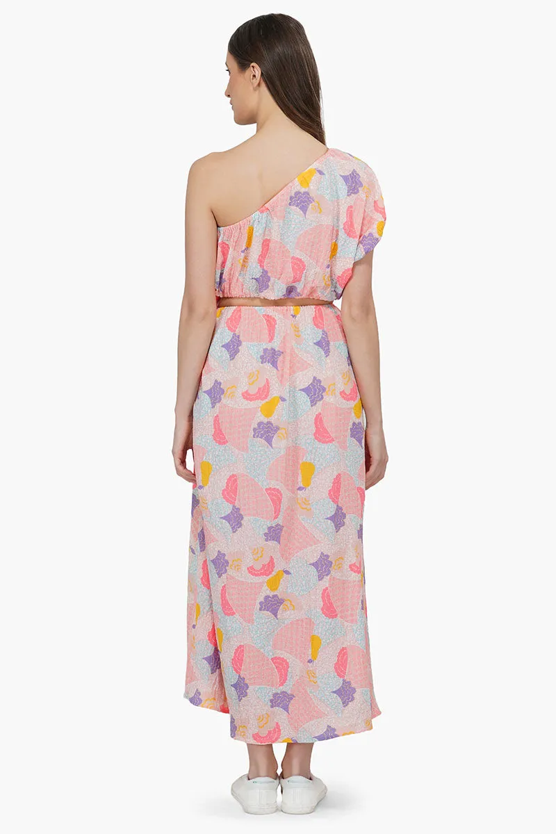 Cotton Candy One Shoulder Dress