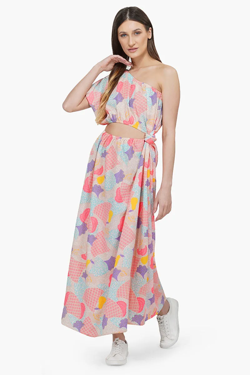 Cotton Candy One Shoulder Dress