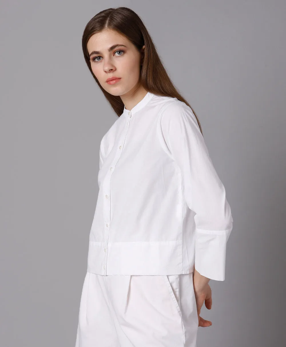 Cotton Stand Collar Shirt