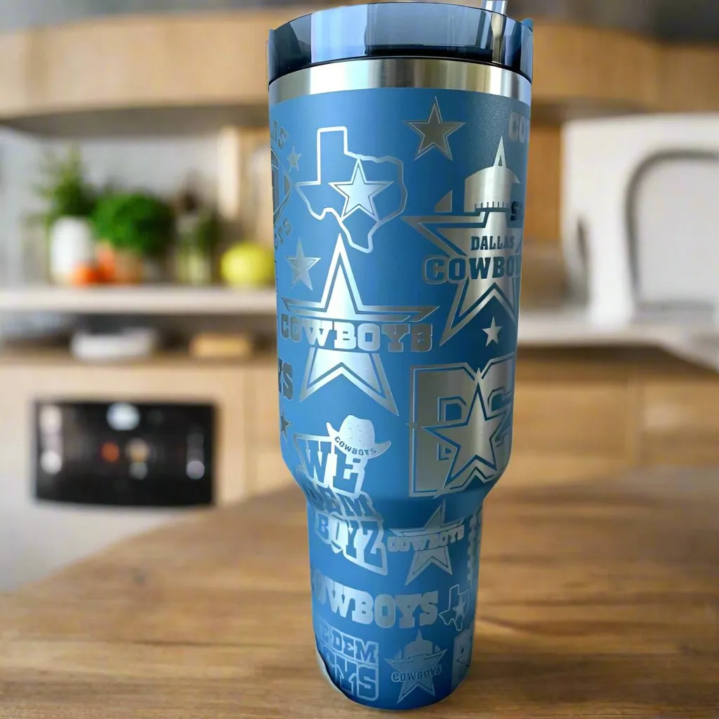 Cowboys Engraved 40oz Stanley Insulated Stainless Steel Tumbler