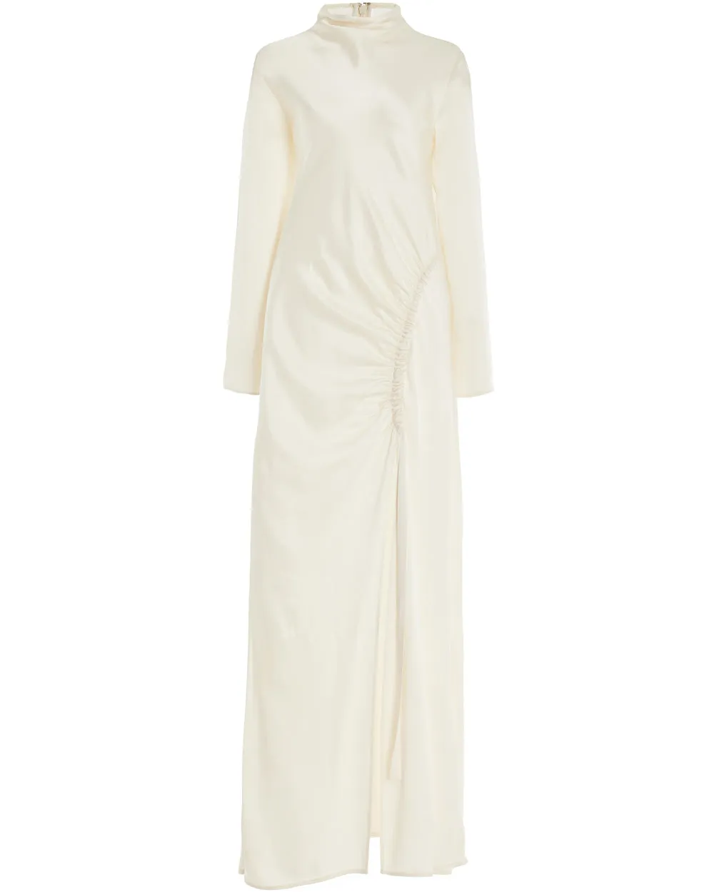 Cream Satin Bias Maxi Dress