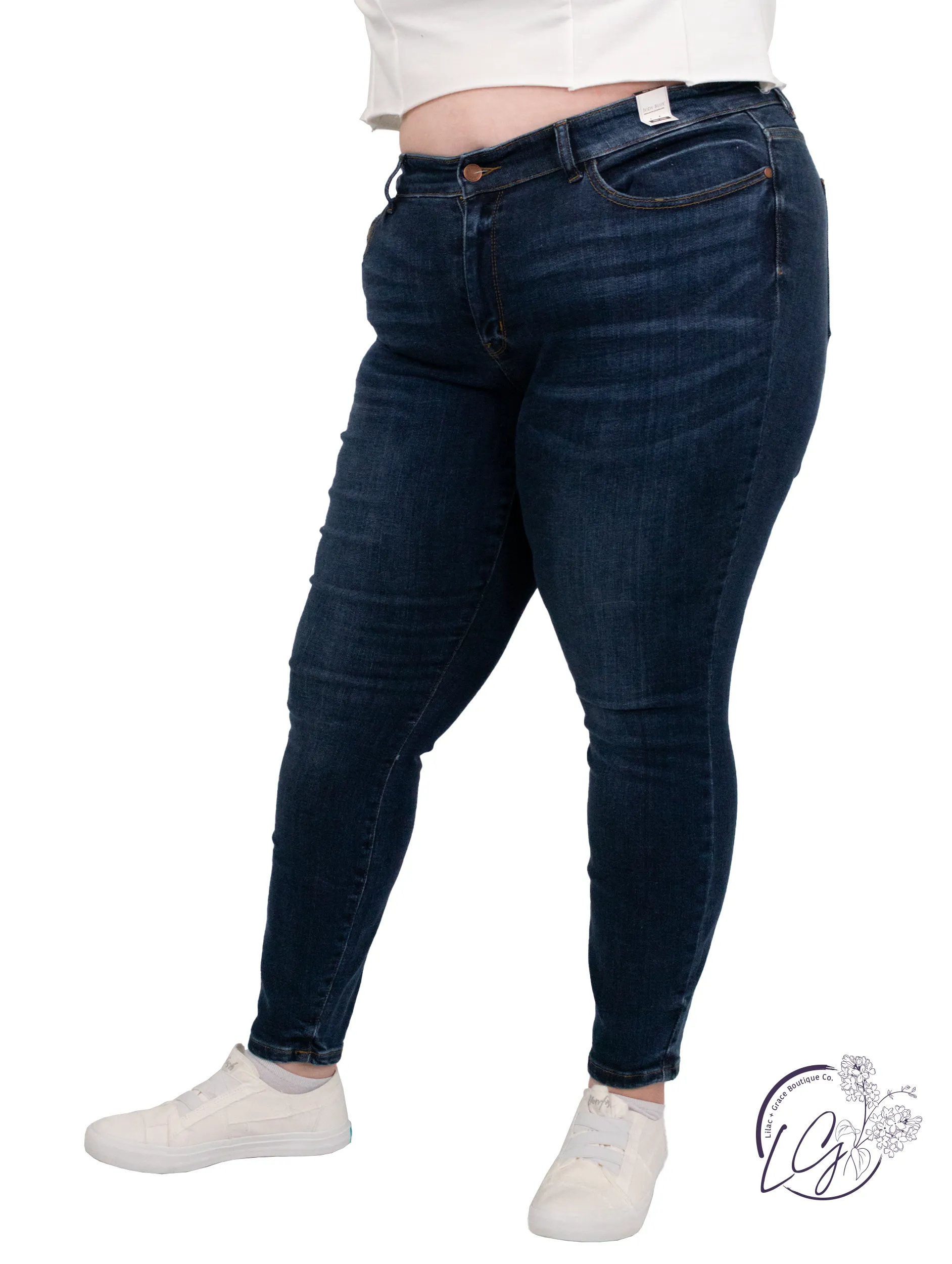 Curvy Lacey Mid-Rise Non Distressed Skinny by Judy Blue