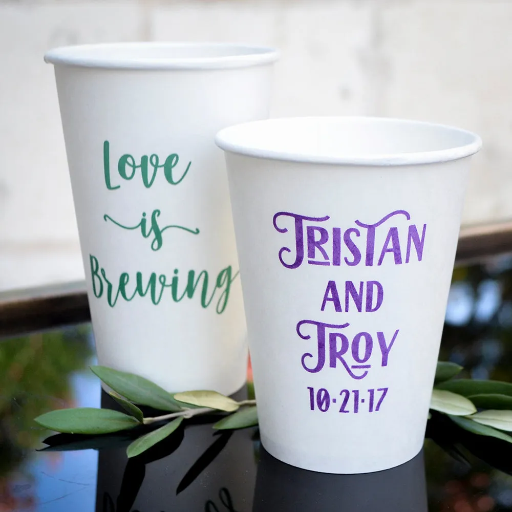 Custom Couple's Names Party Paper Cups