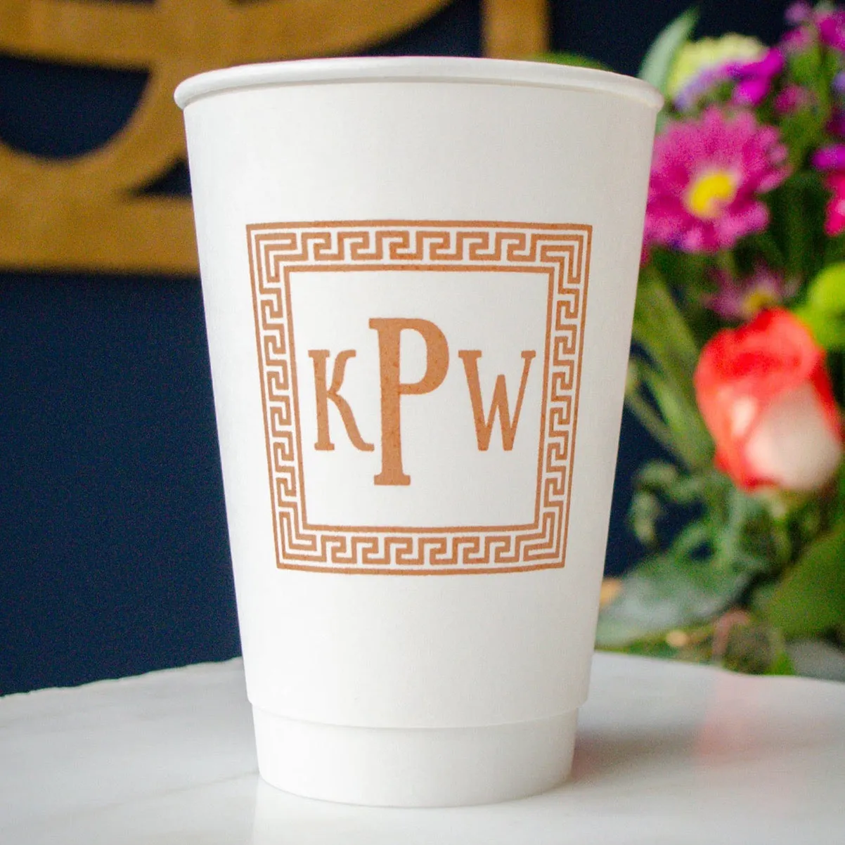 Custom Framed Initial Monogram Paper Cups