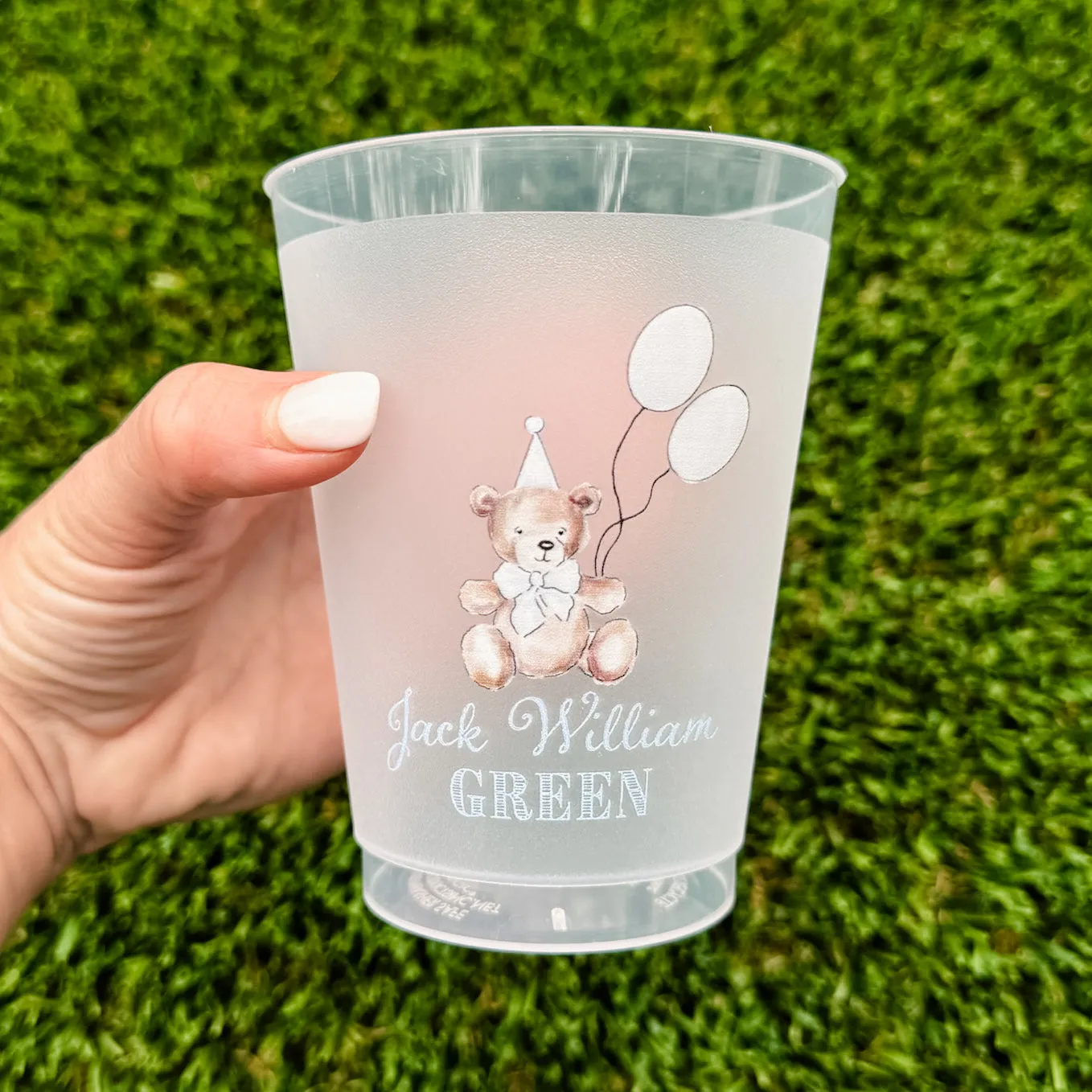 Custom Full Color Teddy Bear Birthday Shatterproof Cups