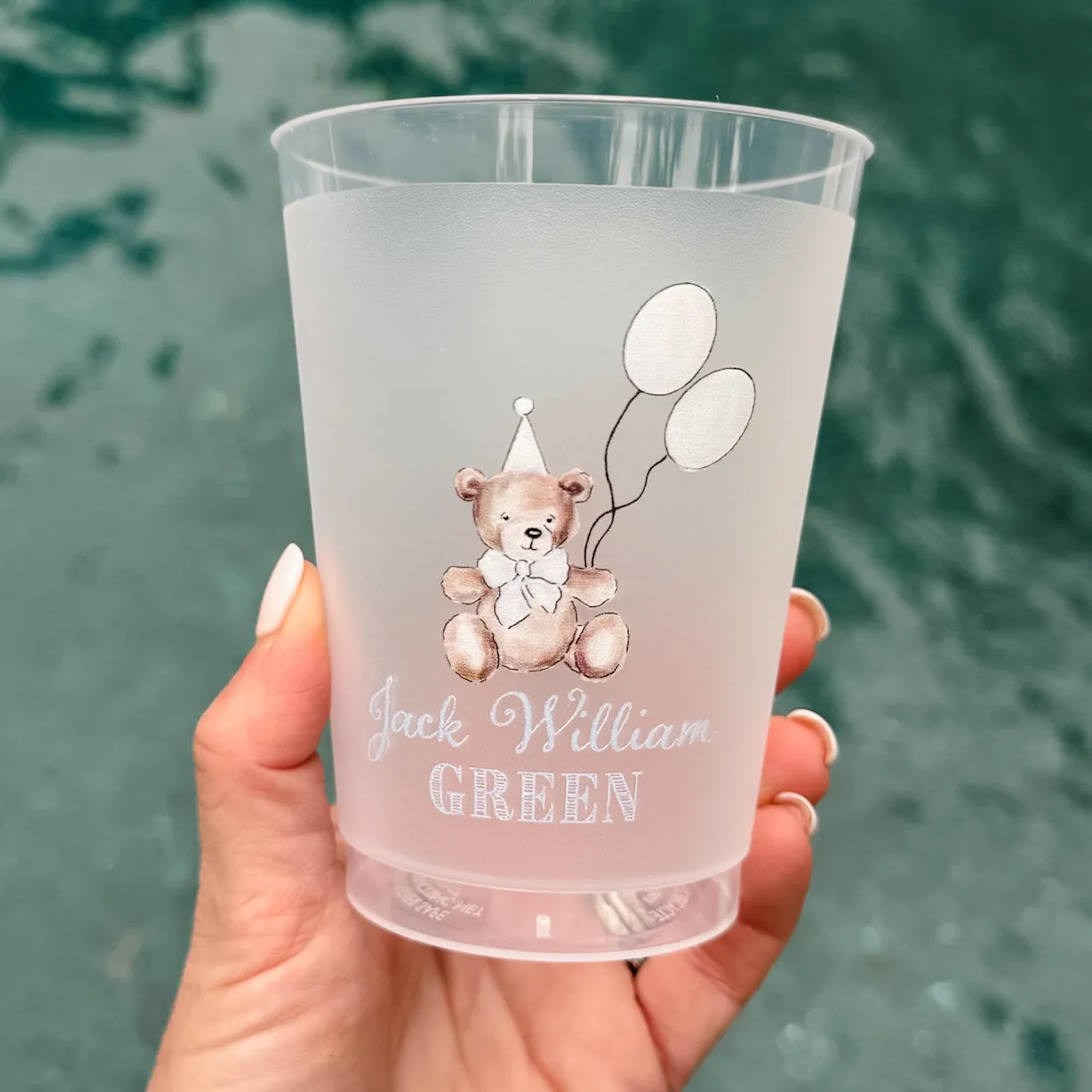 Custom Full Color Teddy Bear Birthday Shatterproof Cups