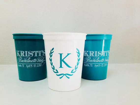 Custom Initial Stadium Party Cups