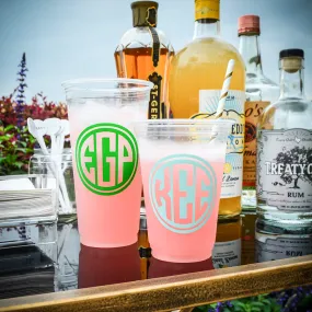 Custom Monogrammed Soft Plastic Cups