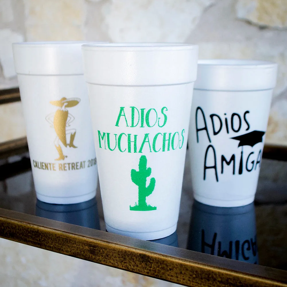 Custom "Adios" Graduation Styrofoam Party Cups