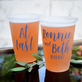 Custom "At Last" Soft Plastic Party Cups