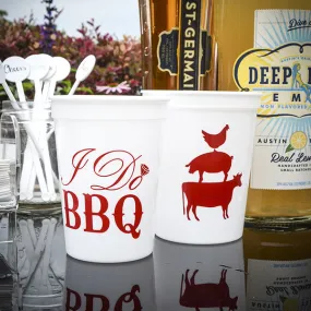 Custom "I Do BBQ" Stadium Cups