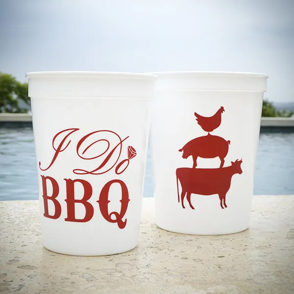 Custom "I Do BBQ" Stadium Cups