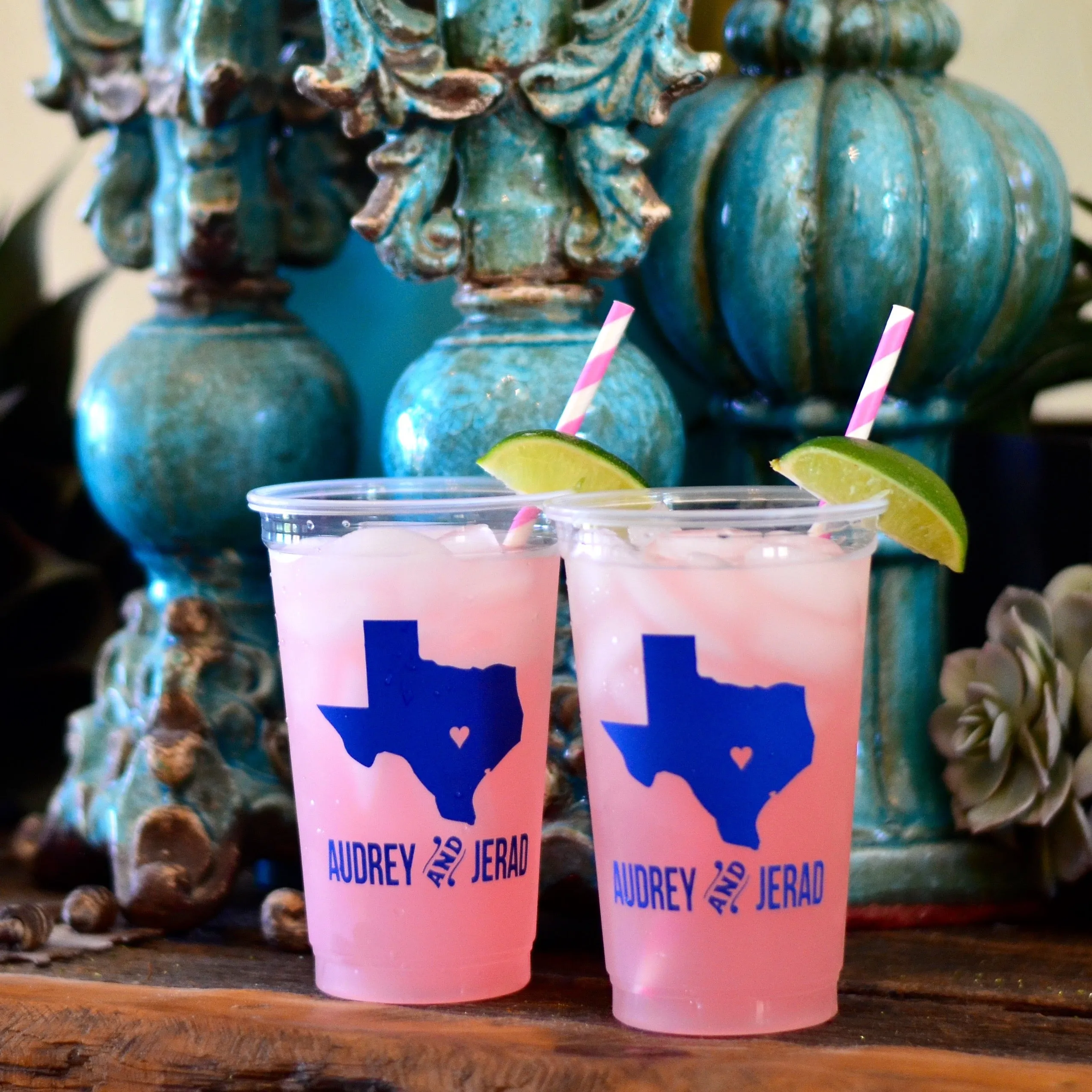 Custom Texas State Soft Plastic Cups