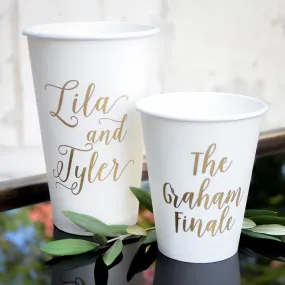 Custom Wedding Reception Paper Cups