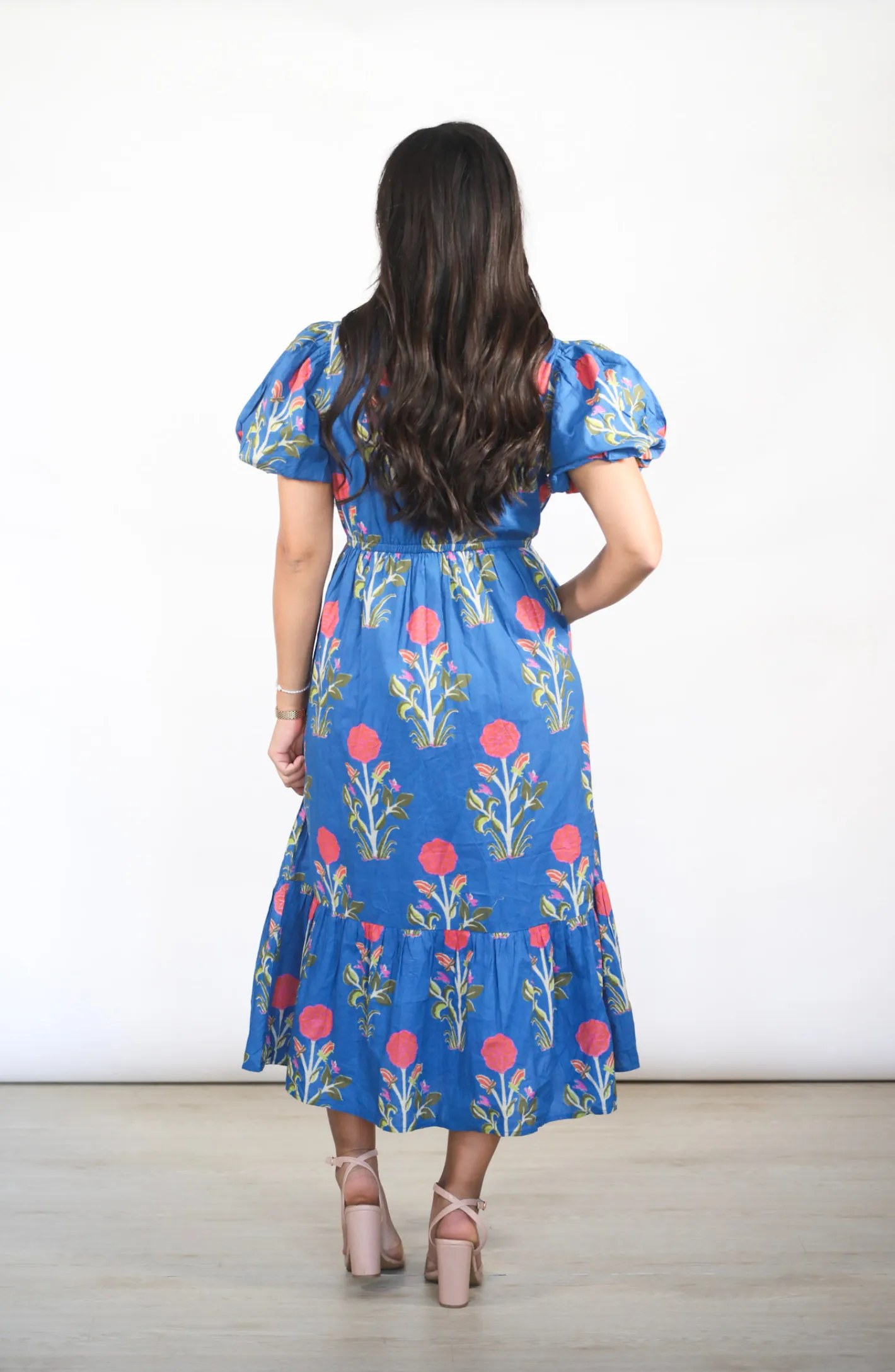 Delight In You Blue Floral Maxi Dress