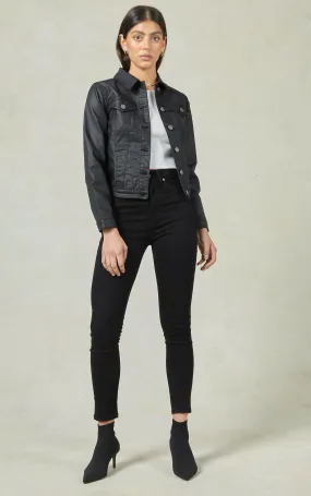 Dita Coated Denim Black Jacket