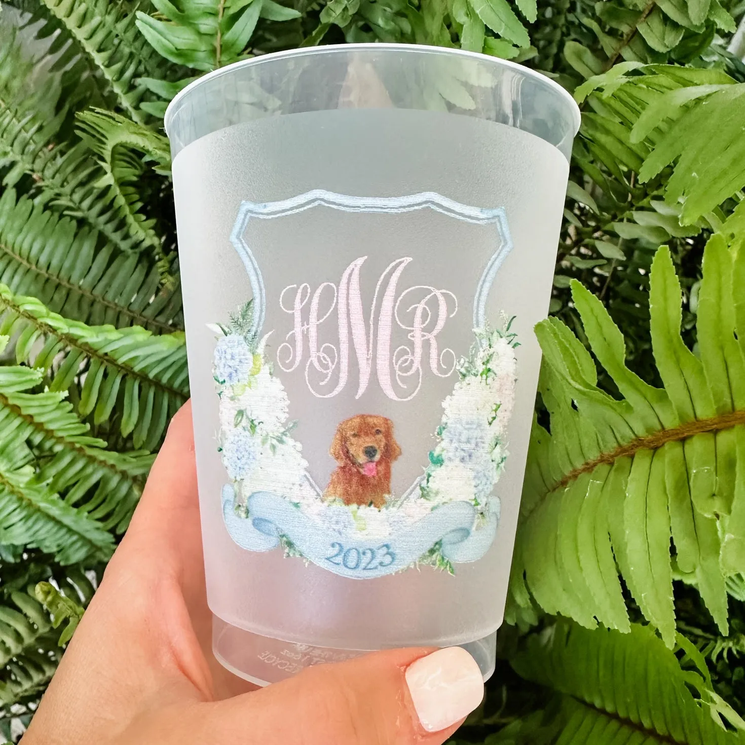 Dog Full Color Monogram Crest Shatterproof Cups