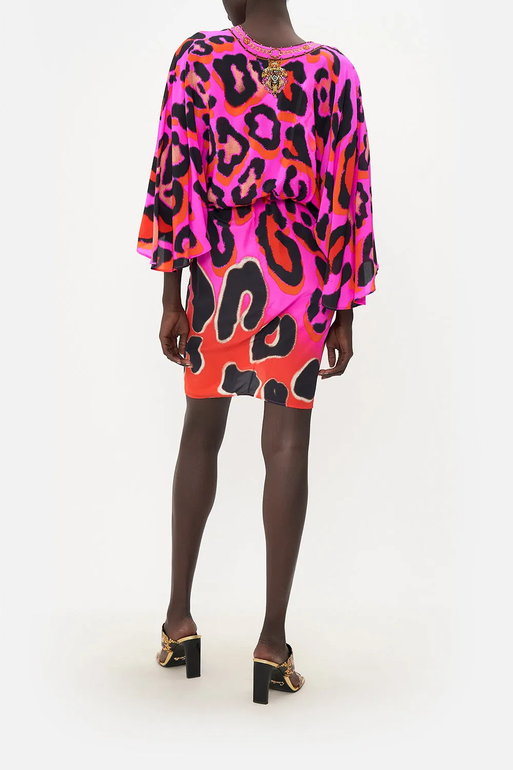 DRAPED FRONT WRAP DRESS ALWAYS CHANGE YOUR SPOTS