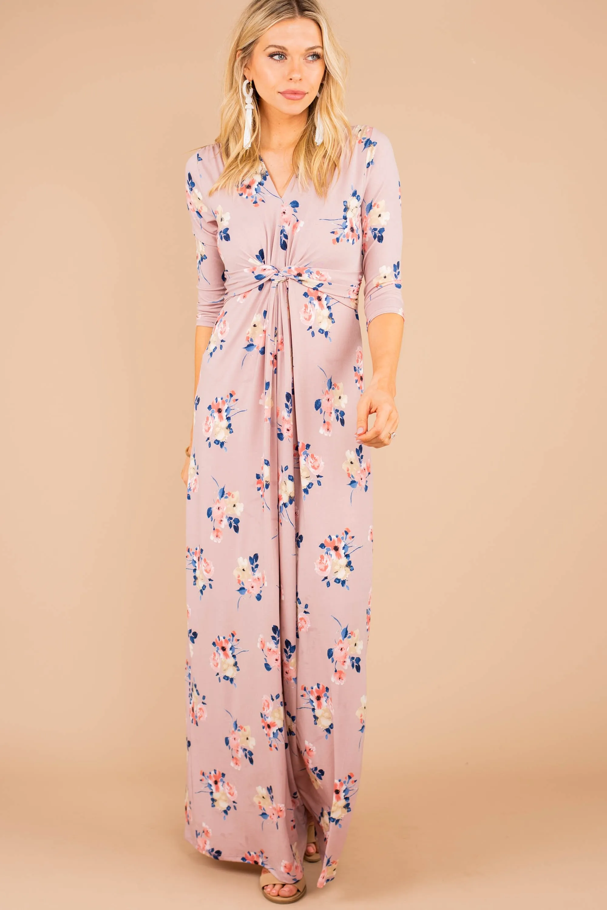 Dreamland Pink Floral Maxi Dress