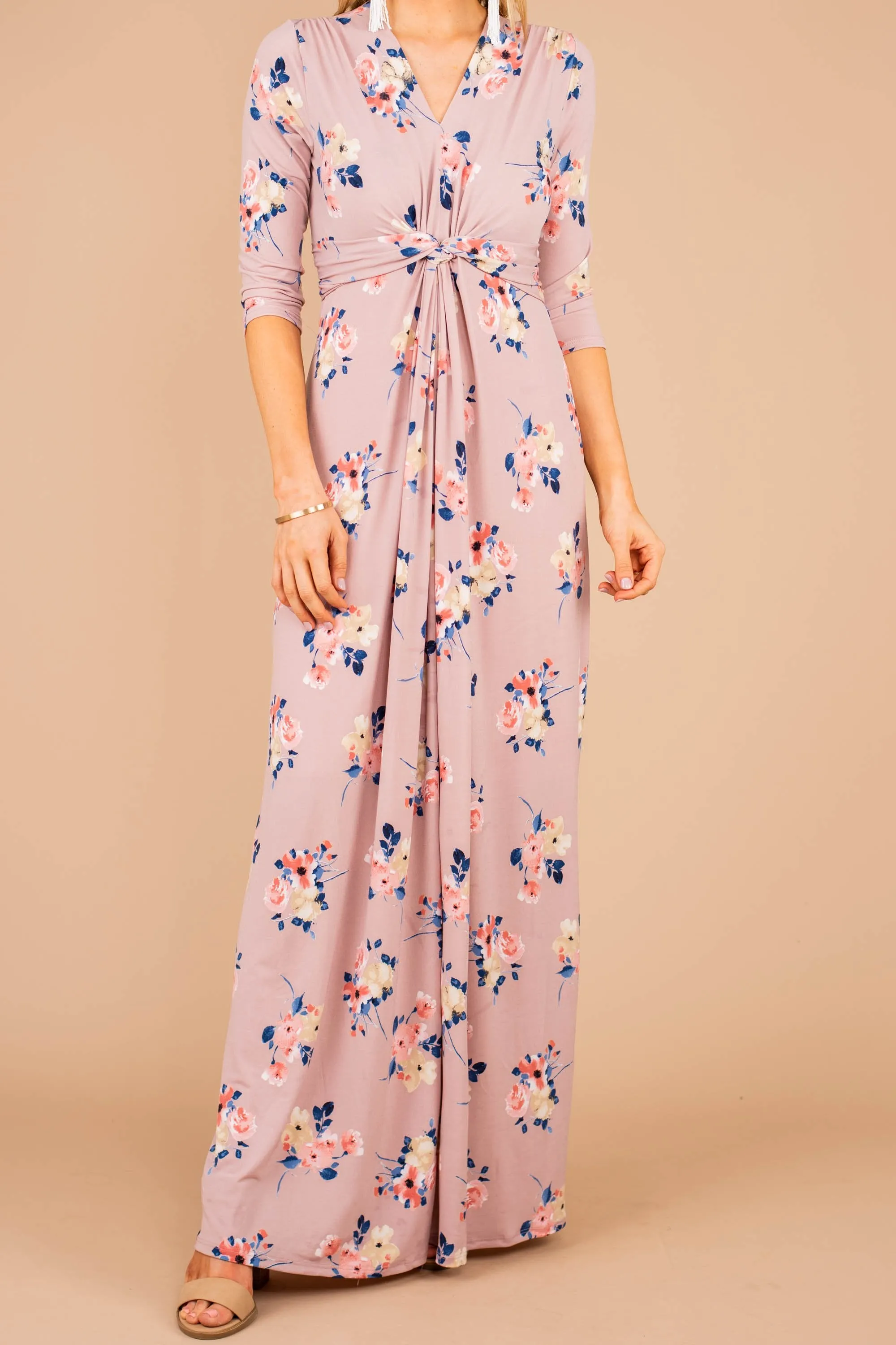 Dreamland Pink Floral Maxi Dress