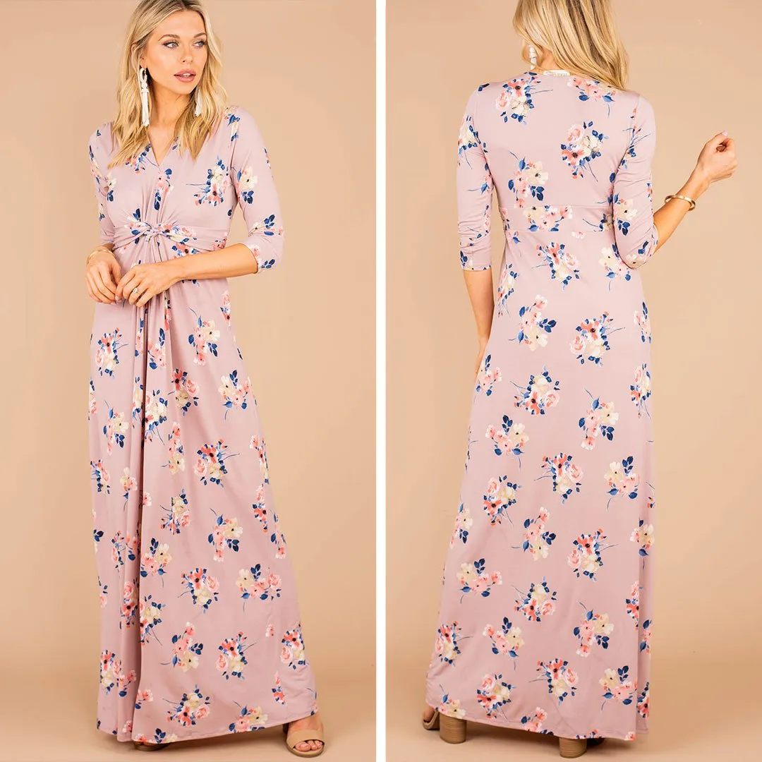 Dreamland Pink Floral Maxi Dress