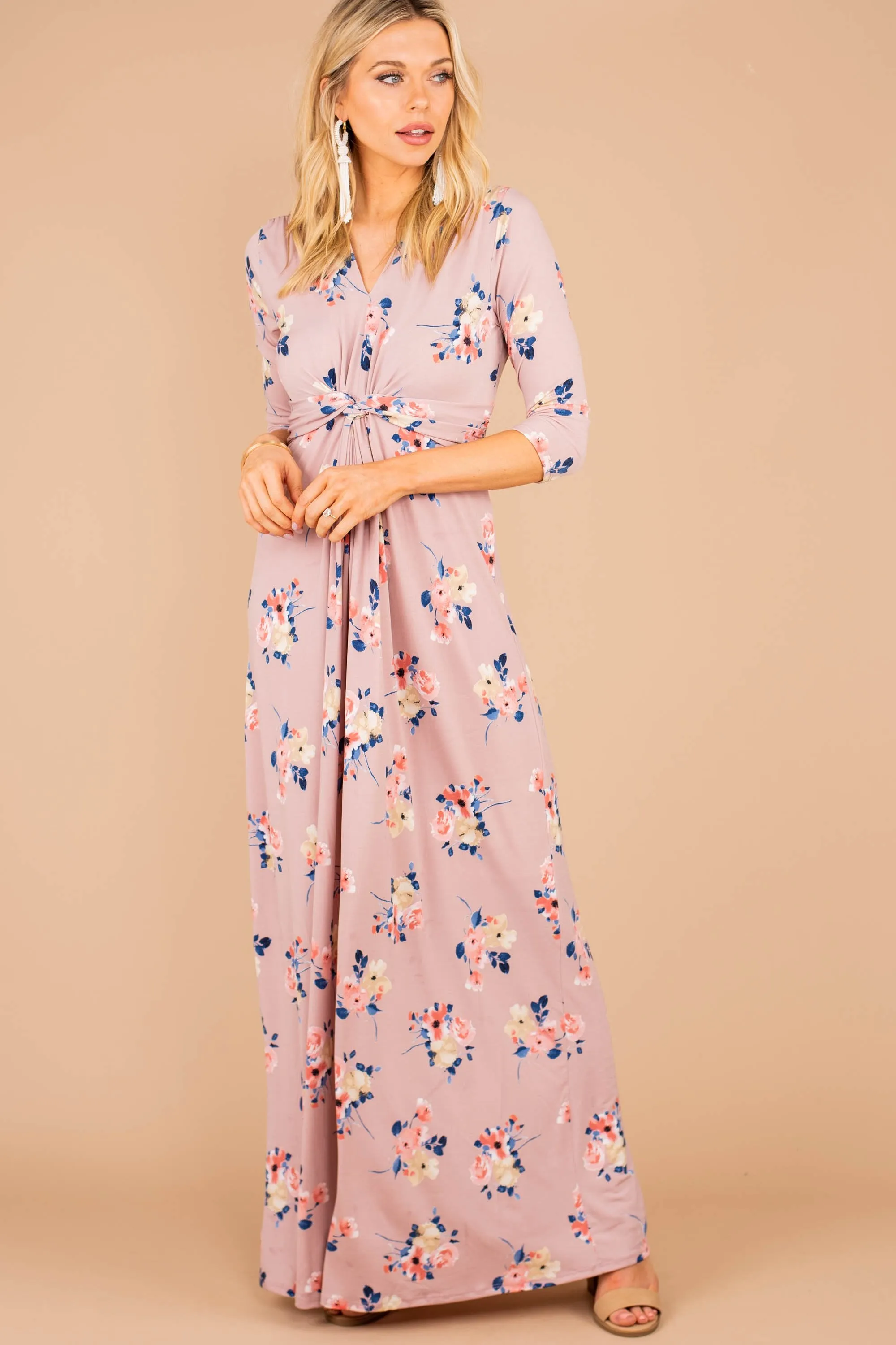 Dreamland Pink Floral Maxi Dress