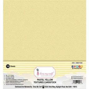 Dress My Craft Textured Cardstock 300gsm 12"X12" 10 pack - Pastel Yellow*