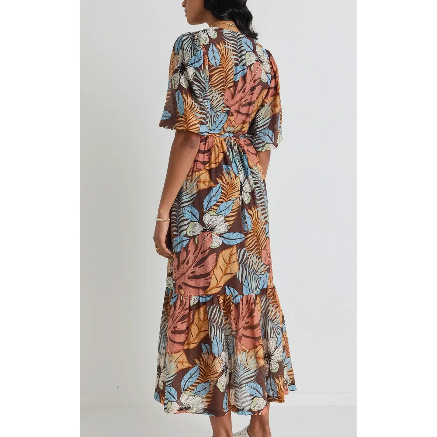 Dress Ocean Wrap - Tropical Chocolate Print