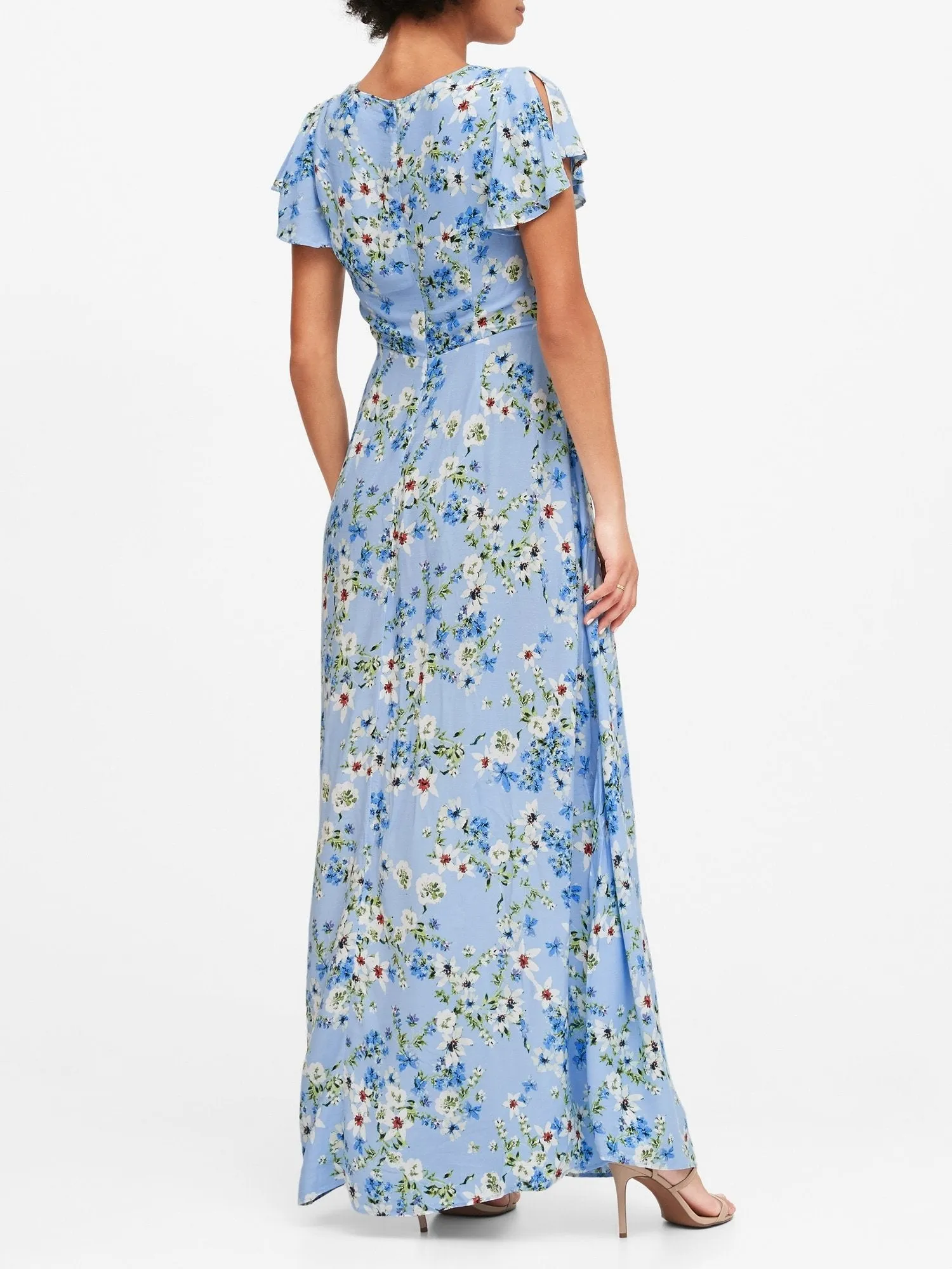 ECOVERO Maxi Dress in Light Blue Floral